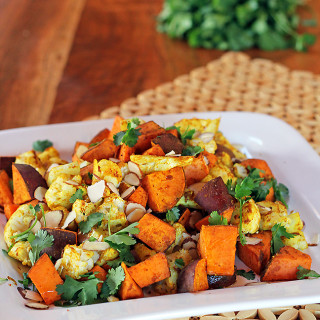 Curry Spiced Yams and Cauliflower