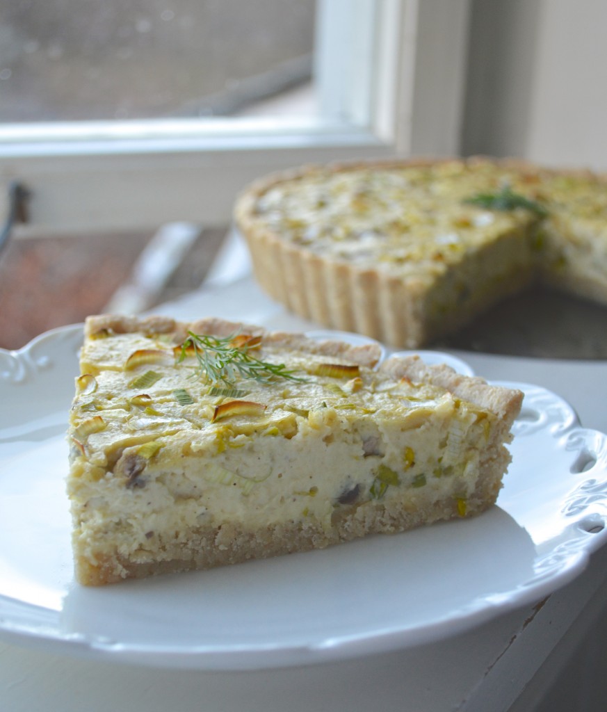 Leek and Mushroom Vegan Quiche