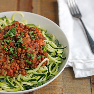 Lentils on Zucchini Spaghetti