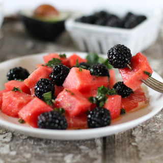 Watermelon, Grapefruit and Blackberry Fruit Salad