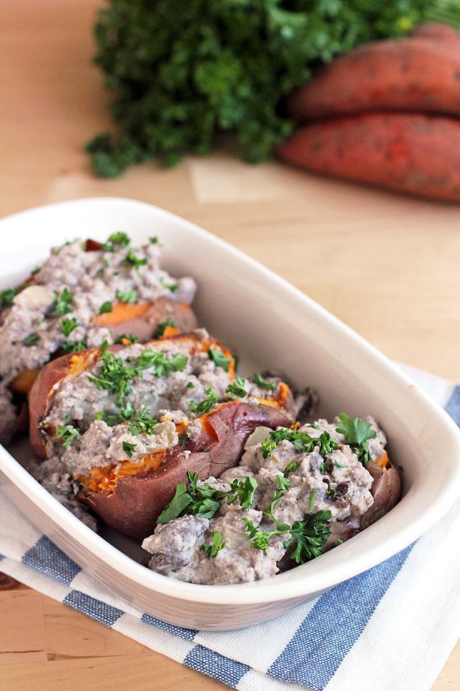 Mushroom Stuffed Yams