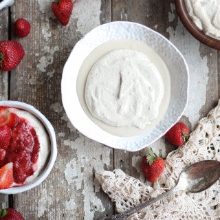 Lemon Custard with Strawberry Compote