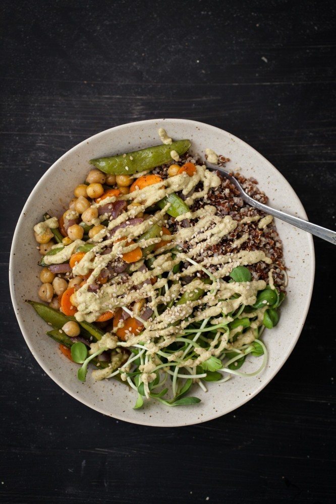 Roasted Vegetable and Chickpea Bowl