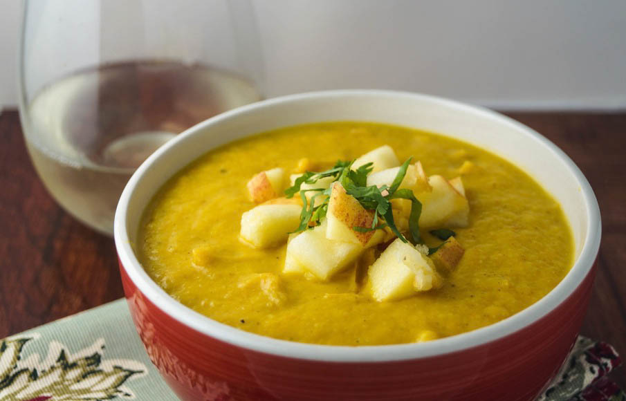 Slow Cooker Curried Cauliflower Soup