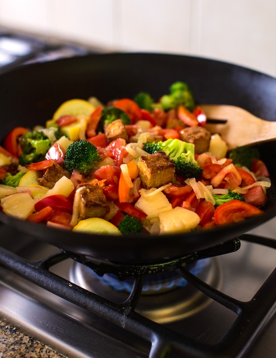 Sweet and Sour Stir-Fried Vegetables with Seitan