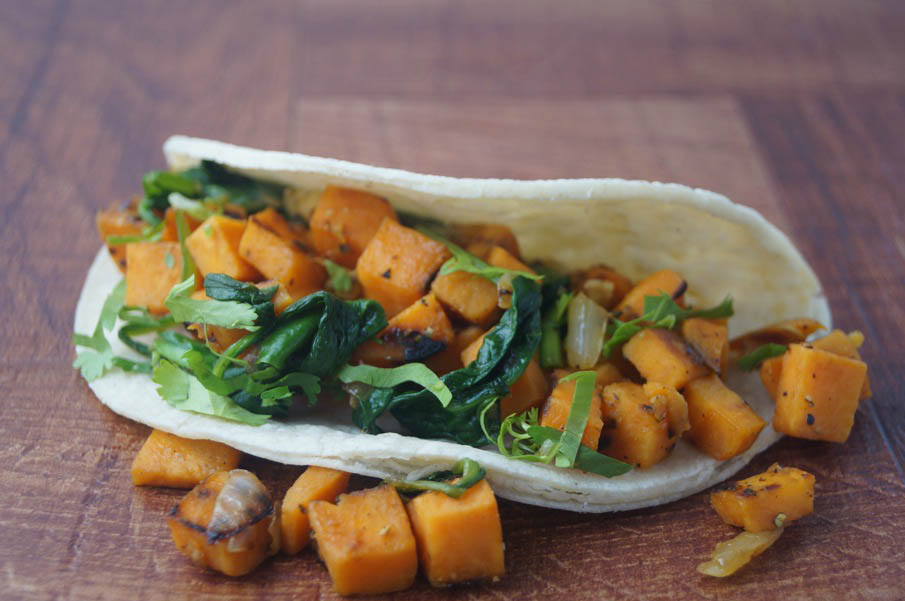 Sweet Potato and Spinach Tacos
