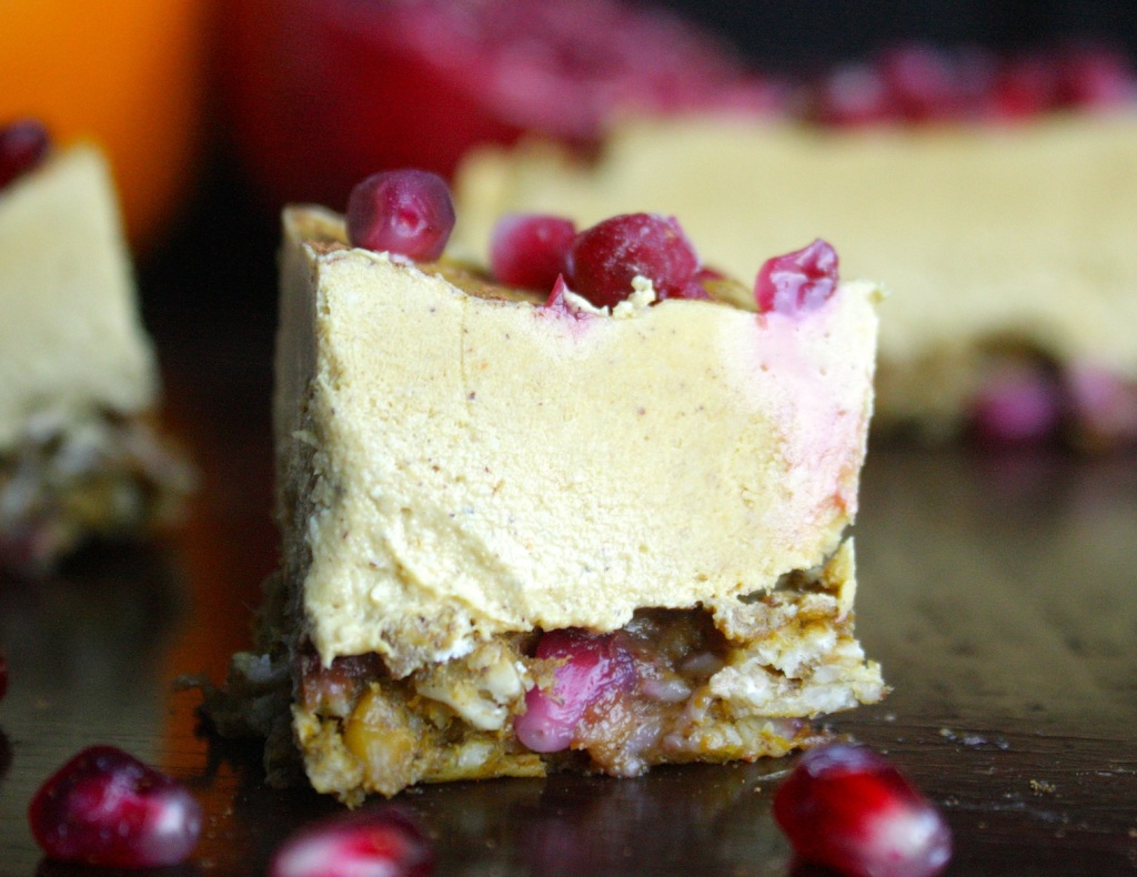 Vegan Pumpkin and Pomegranate Cheesecake