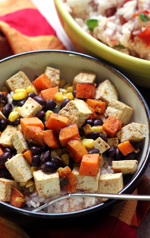 Tofu and Black Bean Burrito Bowls