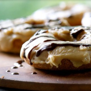 Vegan Chocolate and Caramel Doughnuts