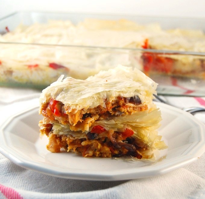 Filo Lasagna with Roasted Veggies