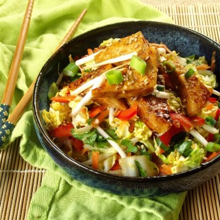Sweet and Sour Slaw with Ginger Tofu