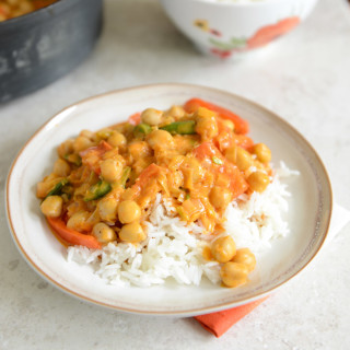 Chickpea Curry On Coconut Rice