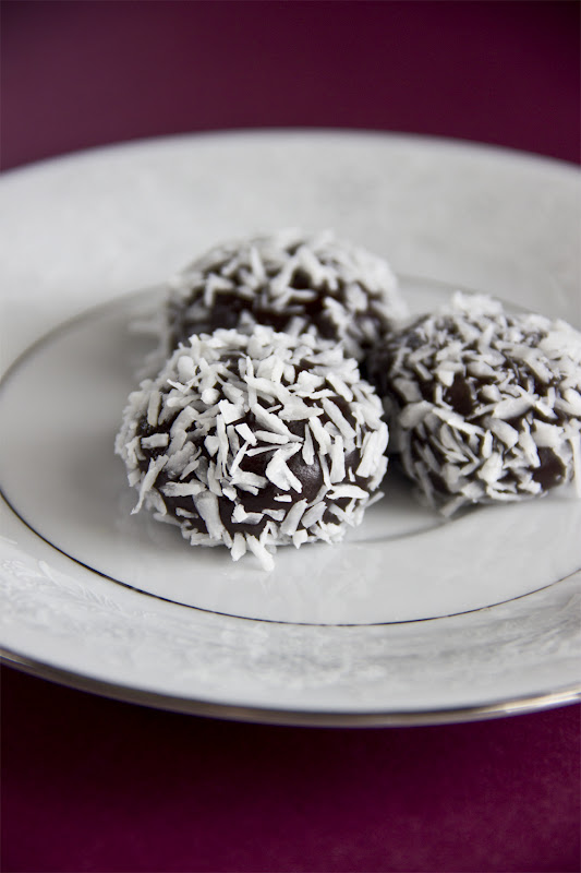 Dark Chocolate Coconut Truffles