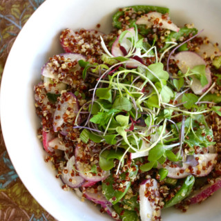 Quinoa Salad with Radish and Snap Peas
