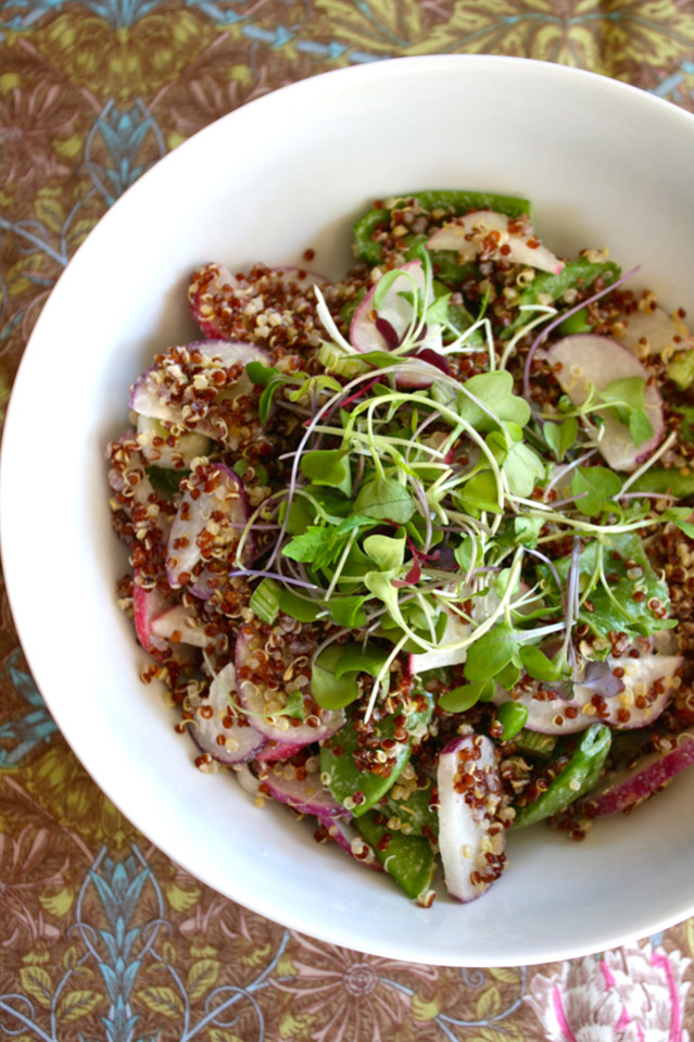 Quinoa Salad with Radish and Snap Peas