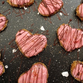 Strawberry Coconut Heart Cookies